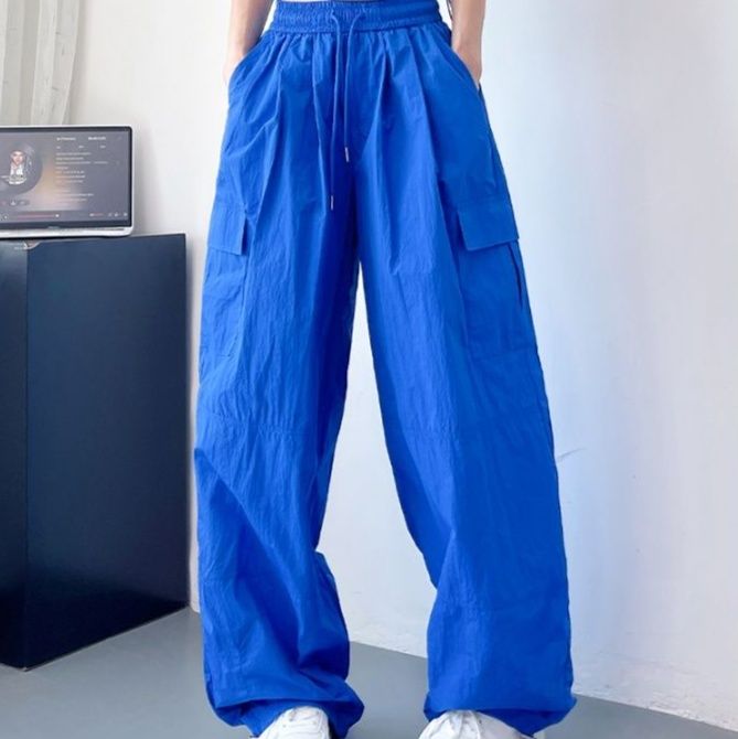 ワイドタックパンツ ドローコード付きリラックスパンツ