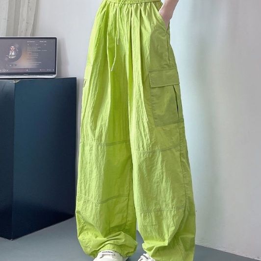 ワイドタックパンツ ドローコード付きリラックスパンツ