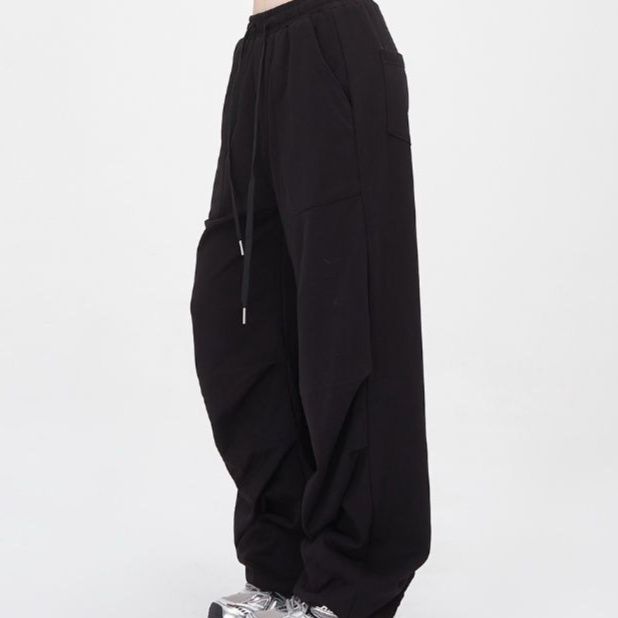 ワイドタックパンツ ゆったりドローコードワイドパンツ
