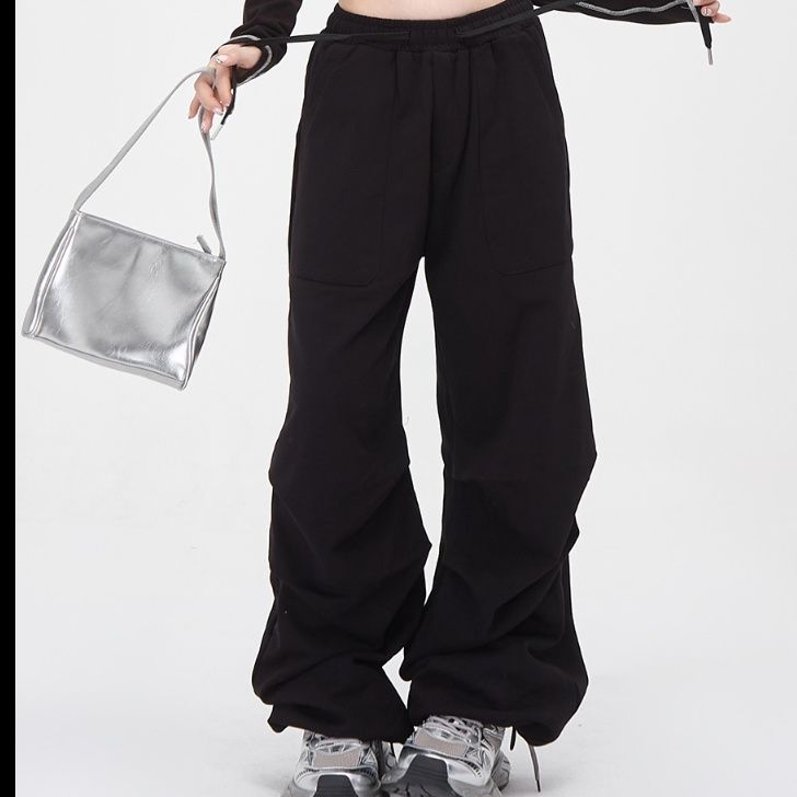 ワイドタックパンツ ゆったりドローコードワイドパンツ