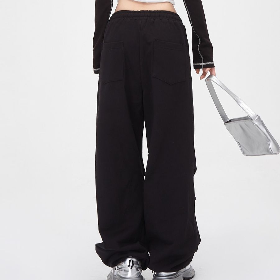 ワイドタックパンツ ゆったりドローコードワイドパンツ
