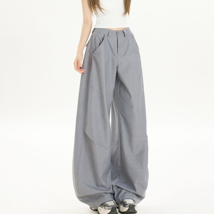 ワイドタックパンツ 流れるシルエット タックワイドパンツ