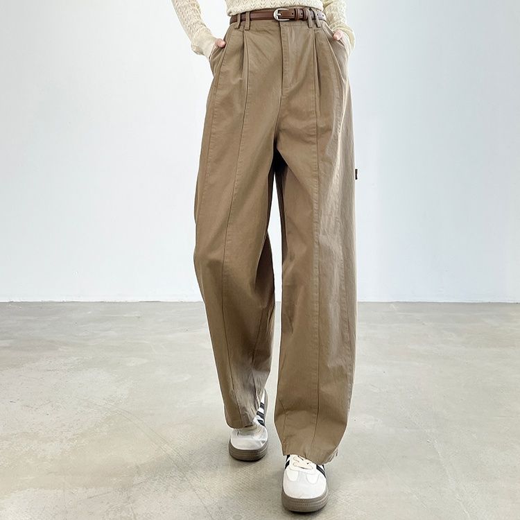 ワイドタックパンツ ゆったりシルエットタックパンツ