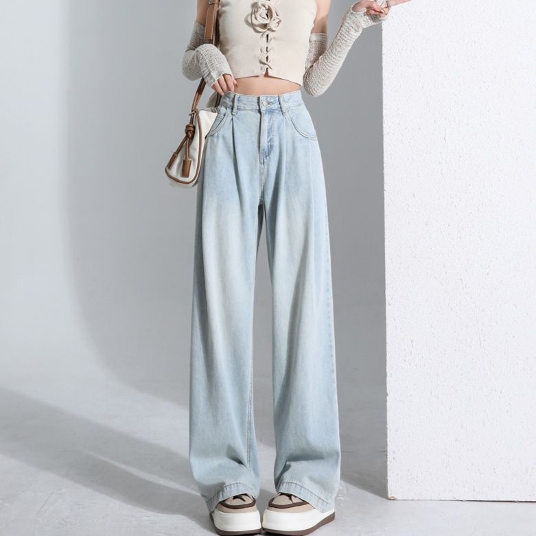 ワイドタックパンツ ゆったりシルエットタックデニム