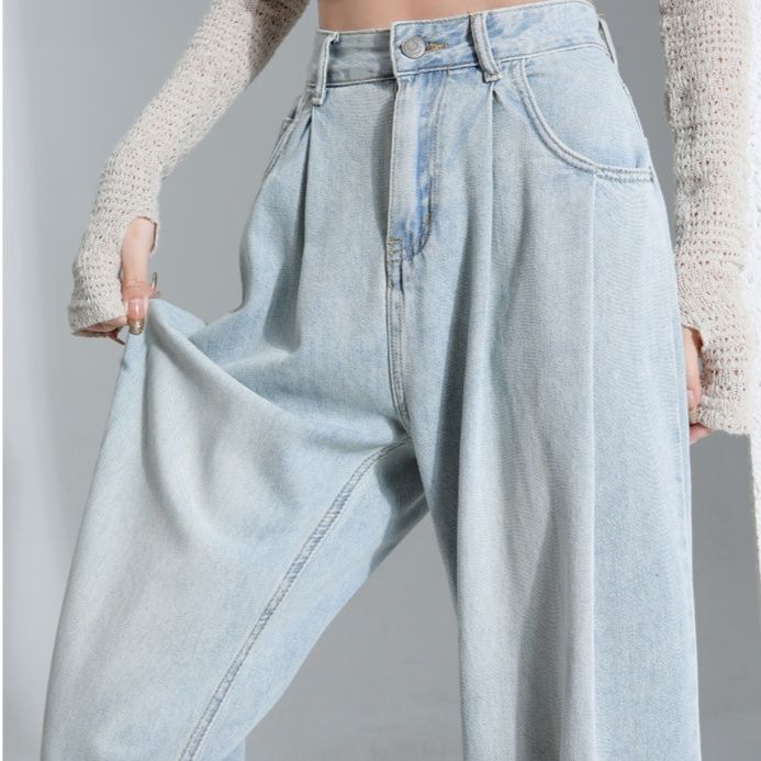 ワイドタックパンツ ゆったりシルエットタックデニム
