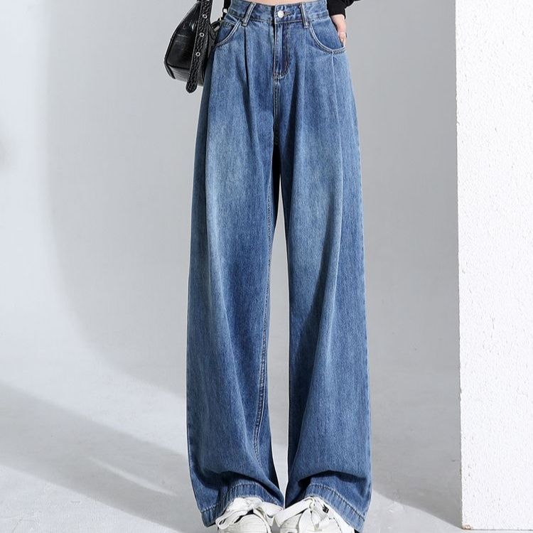 ワイドタックパンツ ゆったりシルエットタックデニム