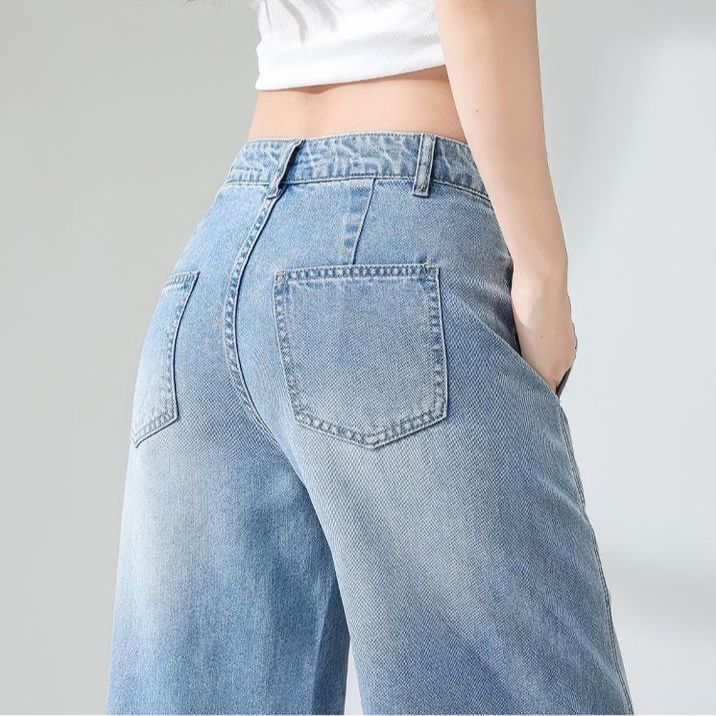 ワイドタックパンツ ゆったりタック入りデニムワイドパンツ