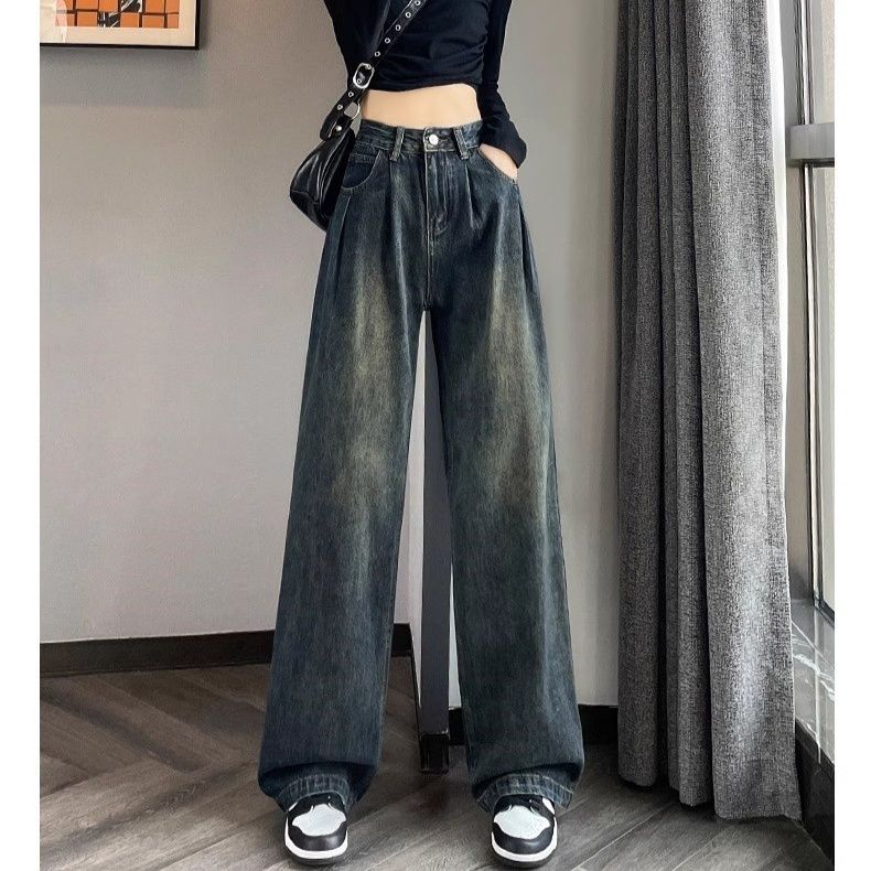 ワイドタックパンツ ゆったりタック入りデニムパンツ