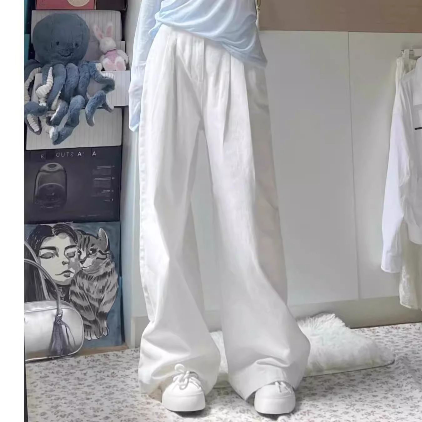 ワイドタックパンツ ゆったり上品タックパンツ