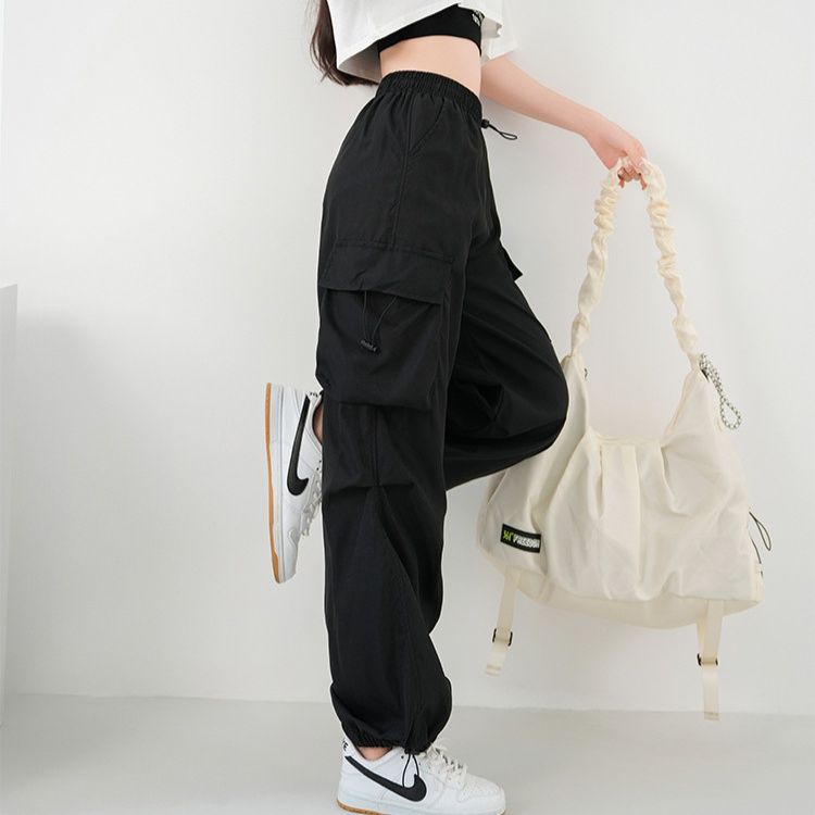 ワイドタックパンツ ゆったり多機能カーゴワイドパンツ