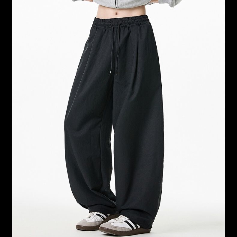 ワイドタックパンツ ゆったりシルエットドローコード紳士パンツ