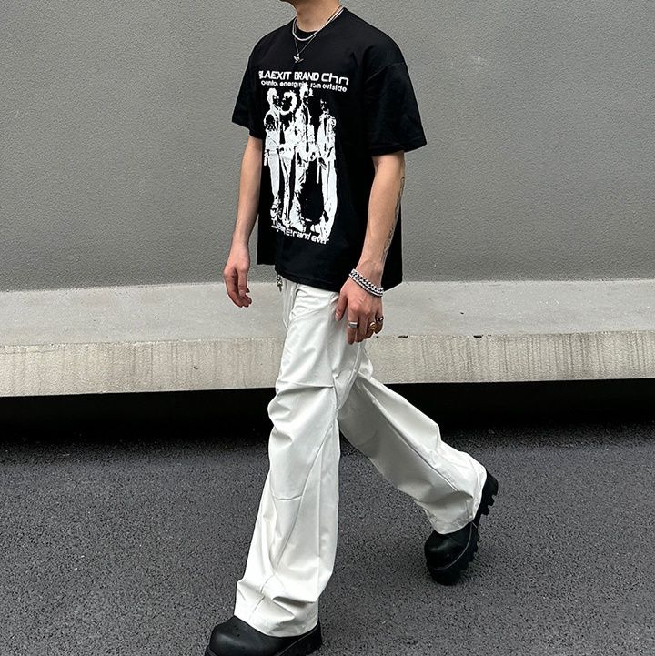 ワイドタックパンツ ゆったりシルエットタックワイドパンツ