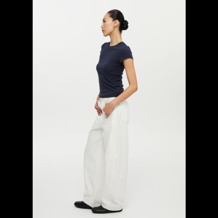 ワイドタックパンツ シンプル上質タックパンツ