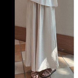ワイドタックパンツ リネン風ゆったりタックワイドパンツ