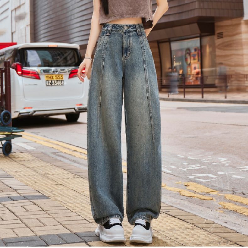 ワイドタックパンツ 都会派ゆったりデニムパンツ