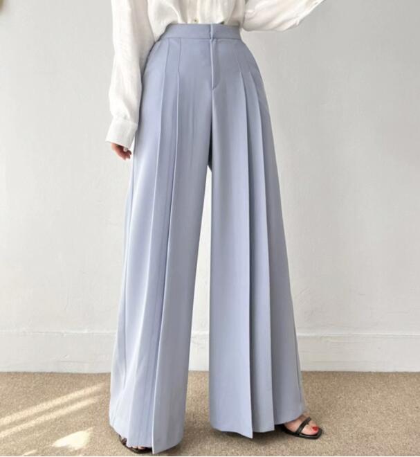 レディース ハイウエスト タックワイドパンツ