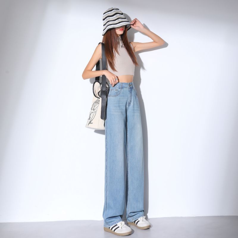 ワイドタックパンツ ゆったりシルエットタックデニム