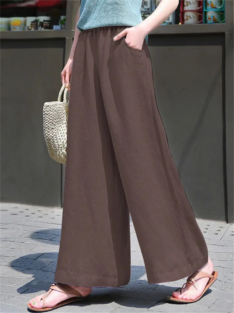 ワイドタックパンツ ゆったり上質リネンタックパンツ