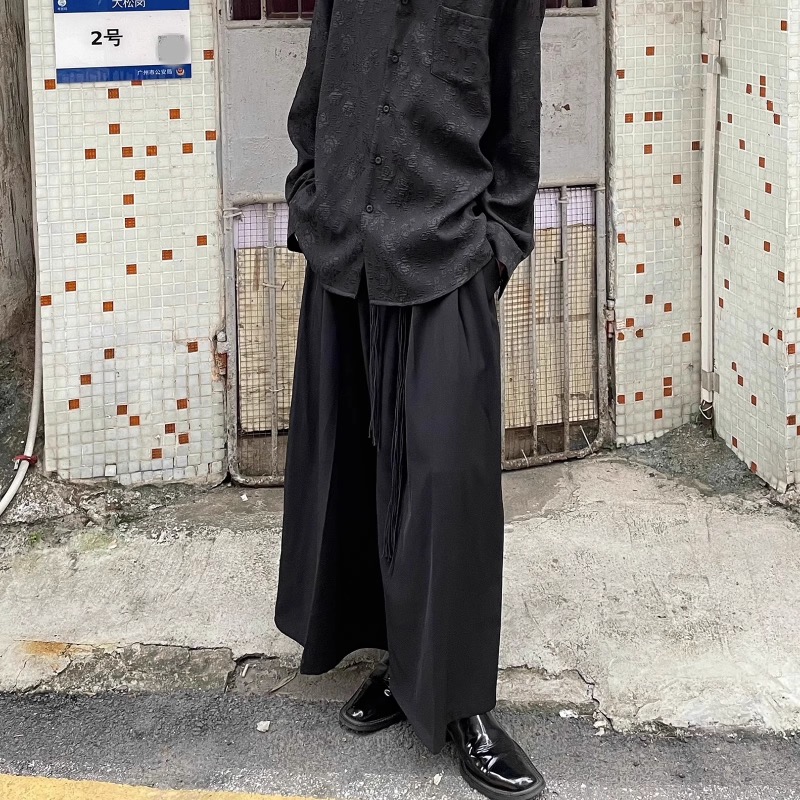 ワイドタックパンツ 黒 ゆったりタック入り ワイドパンツ ユニセックス