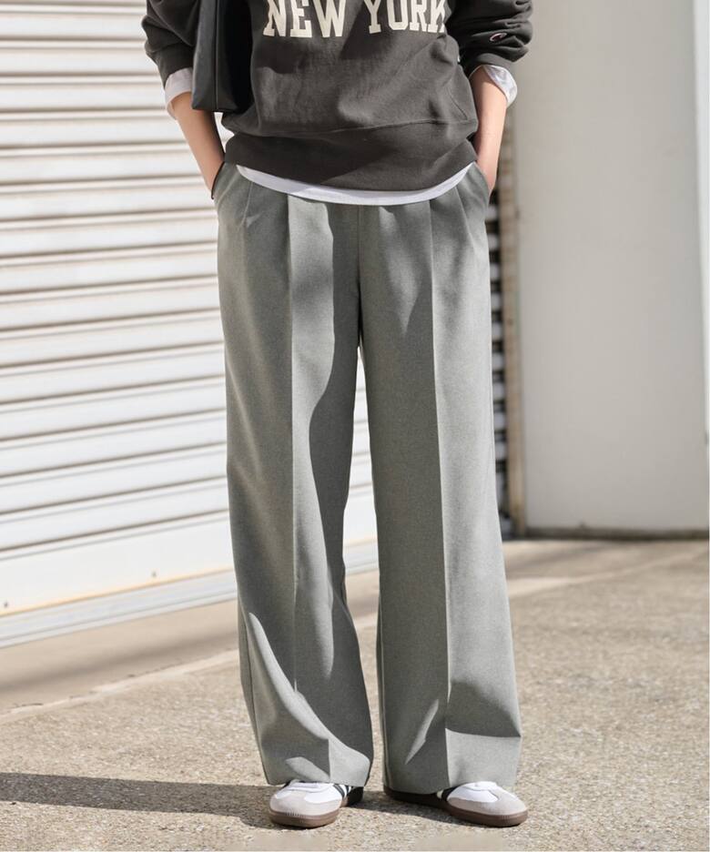 ワイドタックパンツ ゆったりドレープタックパンツ