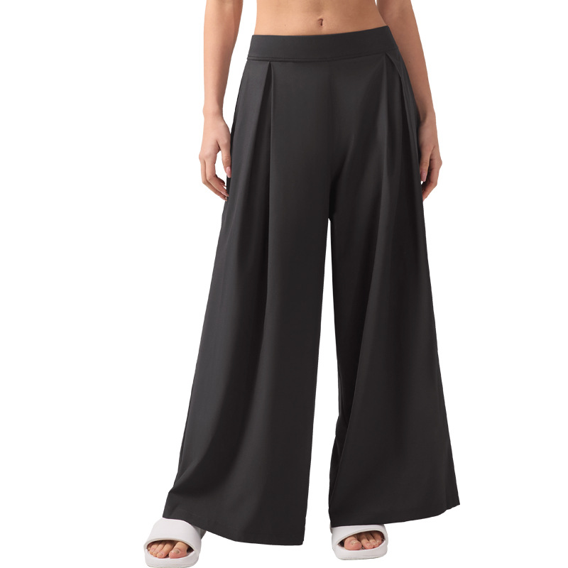 ワイドタックパンツ 吸湿速乾機能付きハイウエストワイドタックパンツ