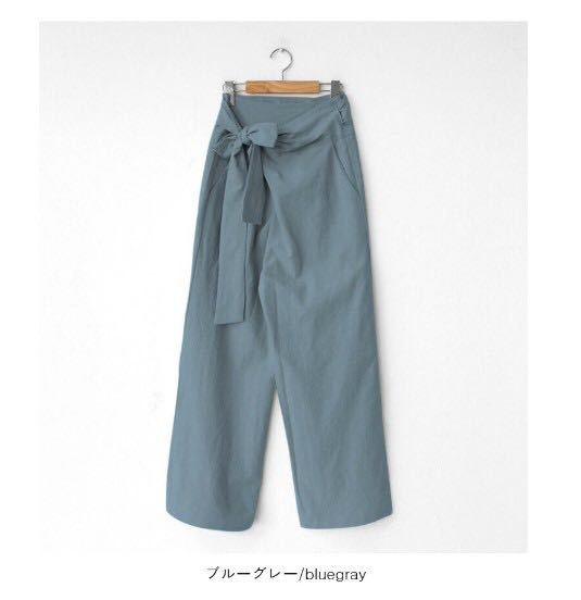 ワイドタックパンツ 涼やか巻きリボンワイドパンツ