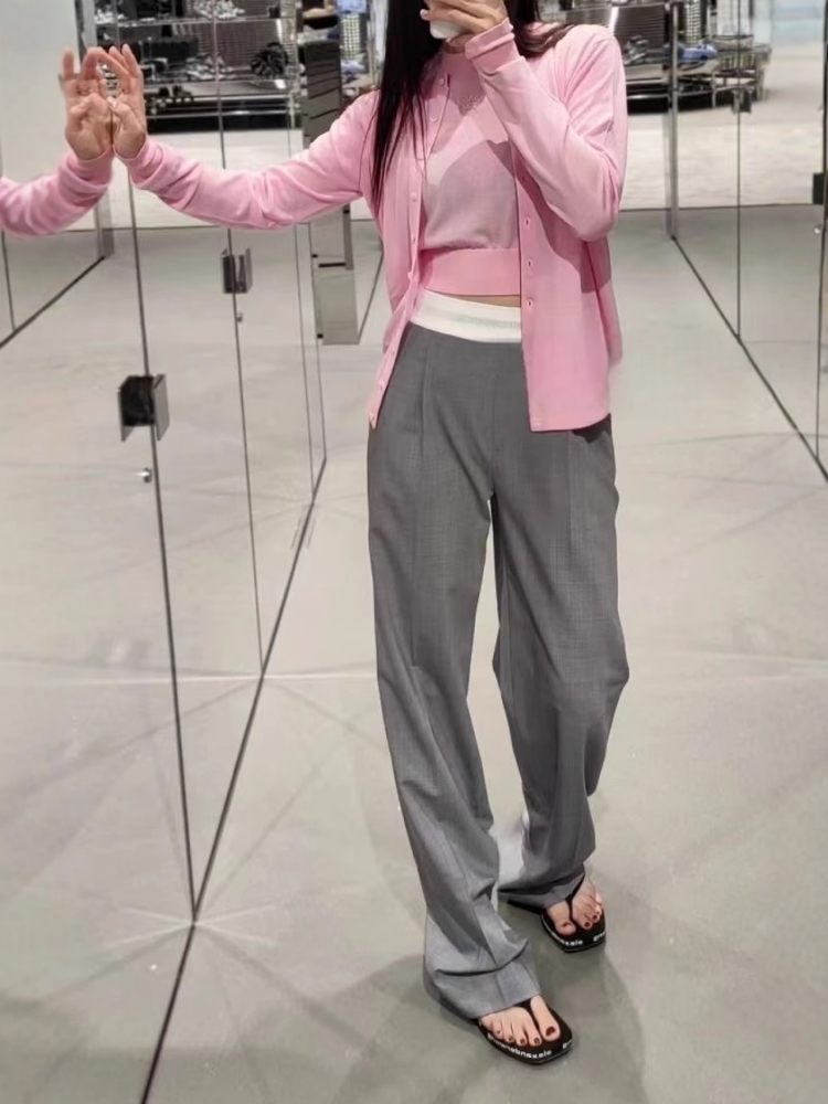 ワイドタックパンツ 洗練スタイリッシュタックパンツ