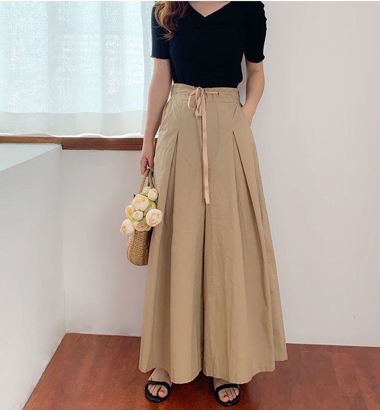 タックワイドパンツ ハイウエスト プリーツ 美脚 大人上品 ベージュ