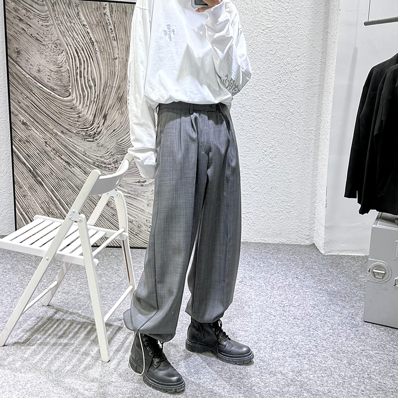 ワイドタックパンツ 上質なる流れ 格子柄ゆったりパンツ