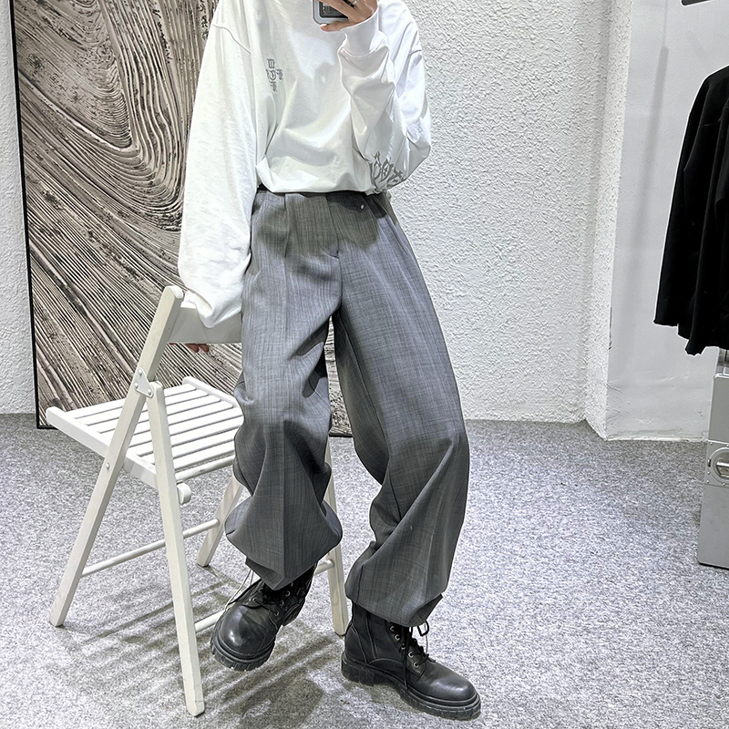 ワイドタックパンツ 上質なる流れ 格子柄ゆったりパンツ