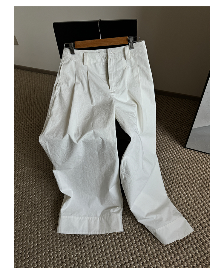 ワイドタックパンツ 麻混フロントタックワイドパンツ