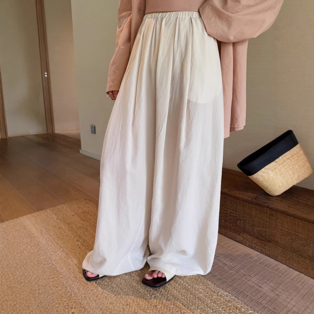 ワイドタックパンツ 優雅なゆらめきワイドパンツ