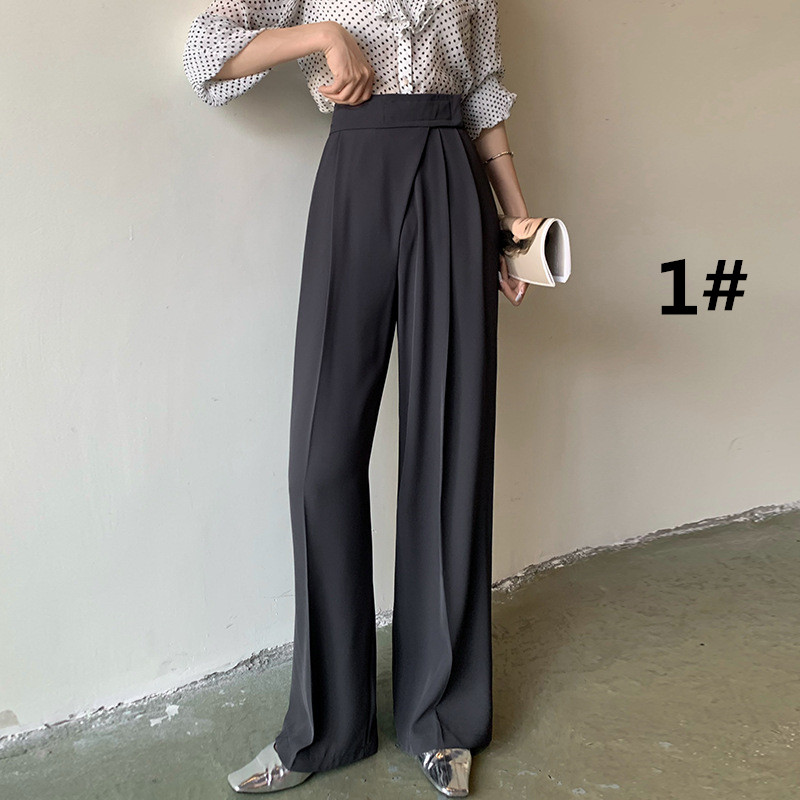 春夏新作 ハイウエスト タックワイドパンツ レディース 黒