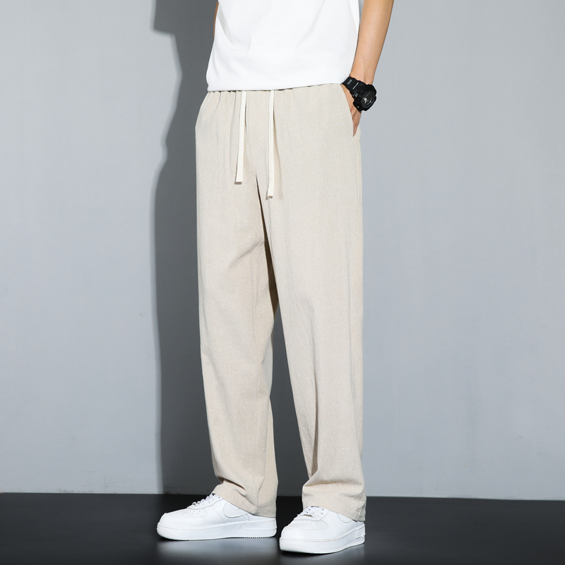 ワイドタックパンツ リネン素材 ゆったりタックワイドパンツ