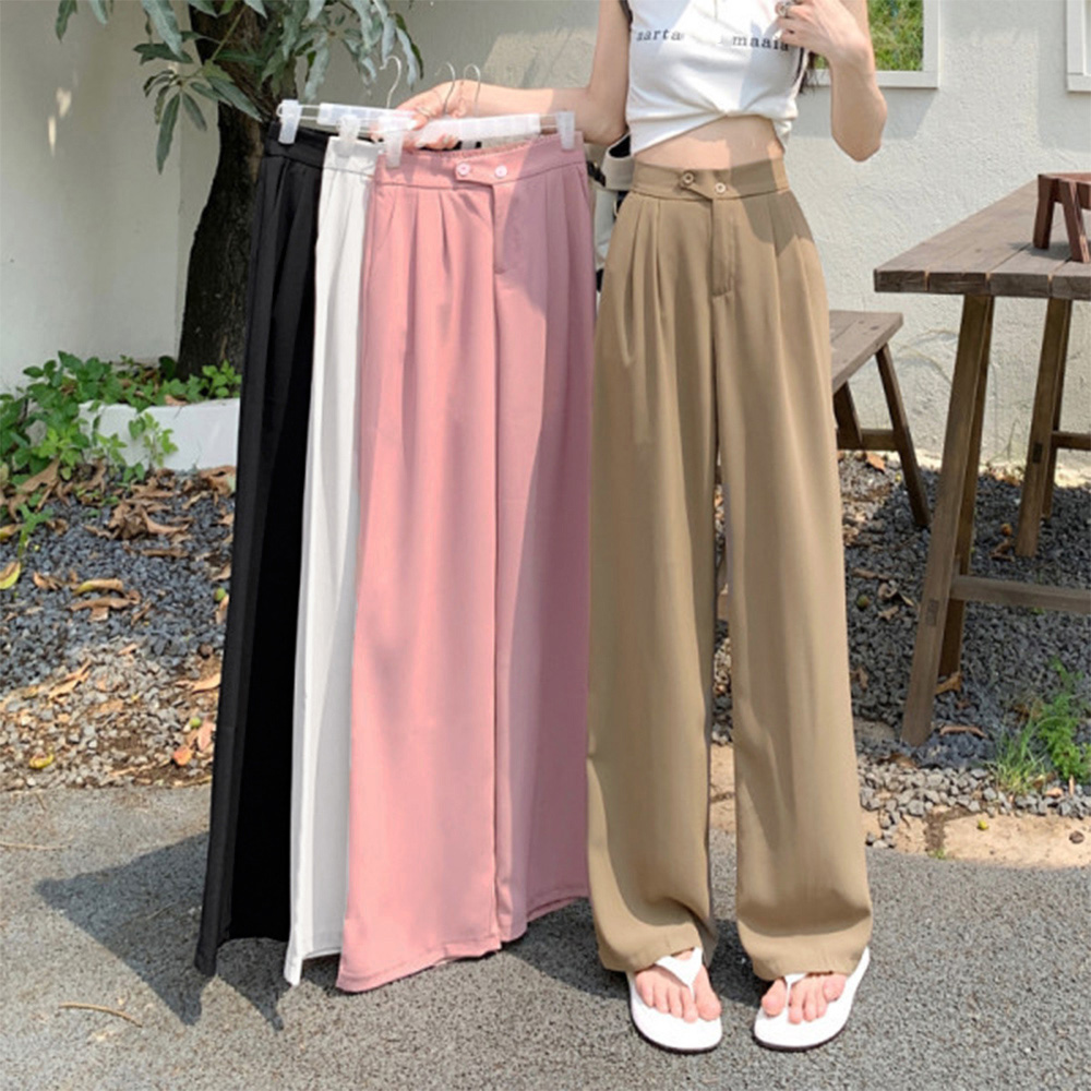 ハイウエストワイドタックパンツレディース美脚