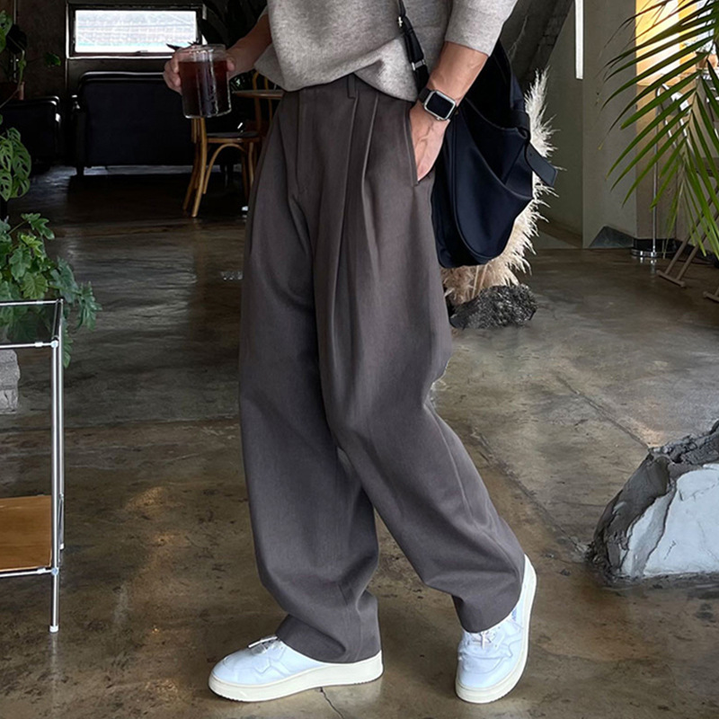 ワイドタックパンツ ゆったりドレープタックパンツ