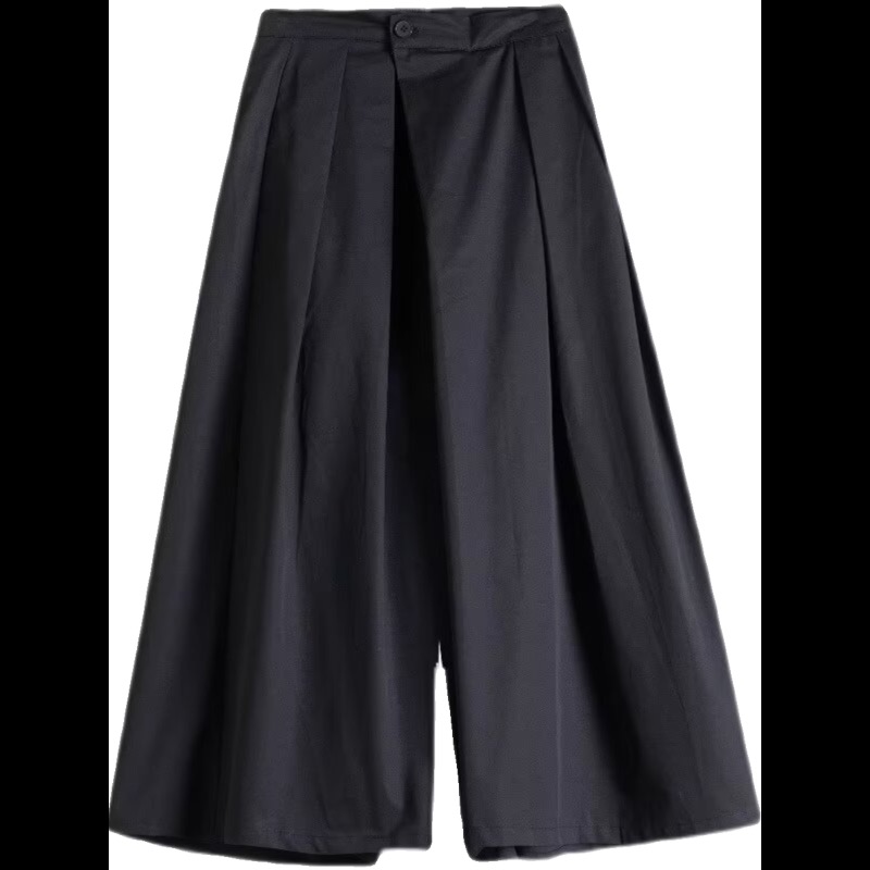ワイドタックパンツ 黒 ワイドタック スカートパンツ ユニセックス