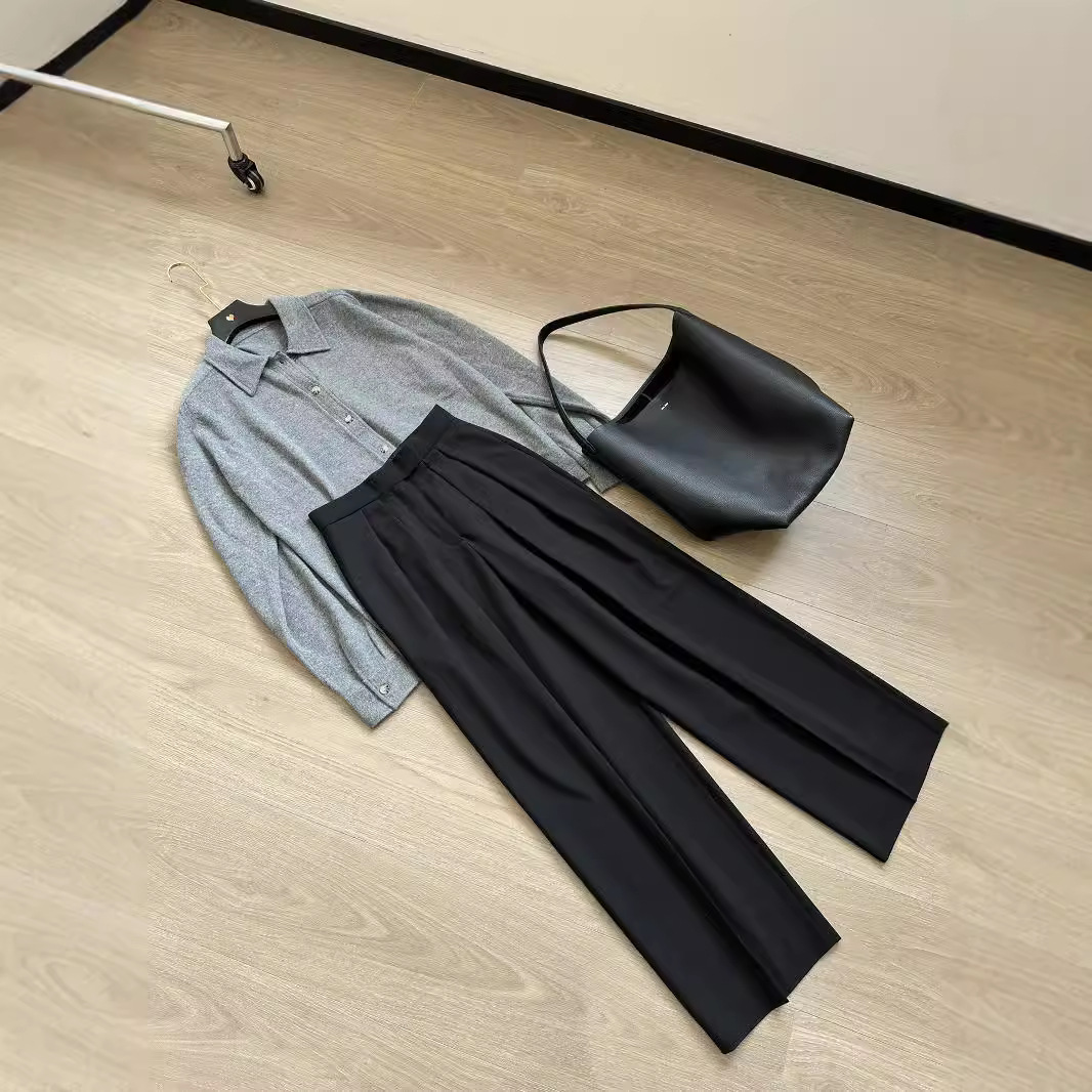 ワイドタックパンツ やわらかなストレッチワイドパンツ