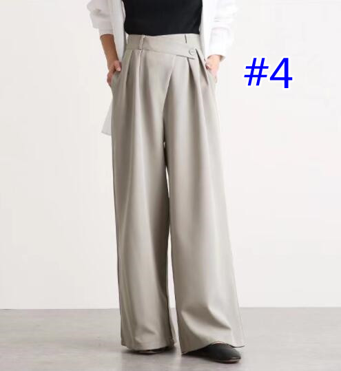 レディース ハイウエスト タックワイドパンツ 通勤対応 ベージュ