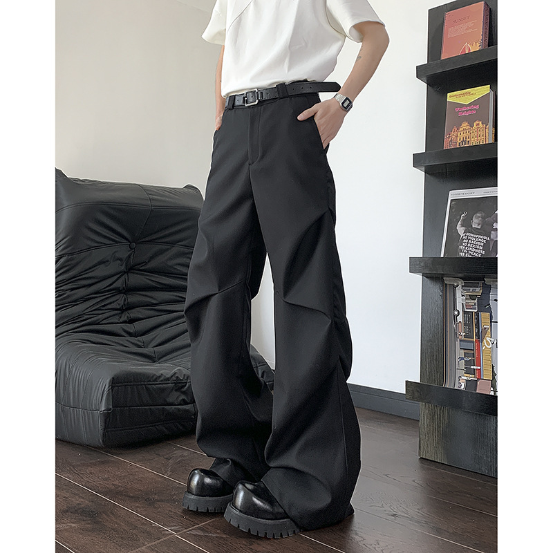 ワイドタックパンツ ゆったりシルエットタックパンツ