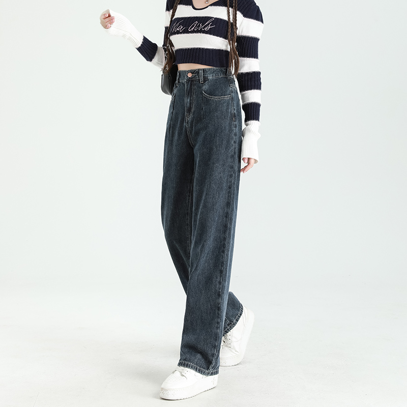 ワイドタックパンツ ゆったりシルエットデニムタックパンツ