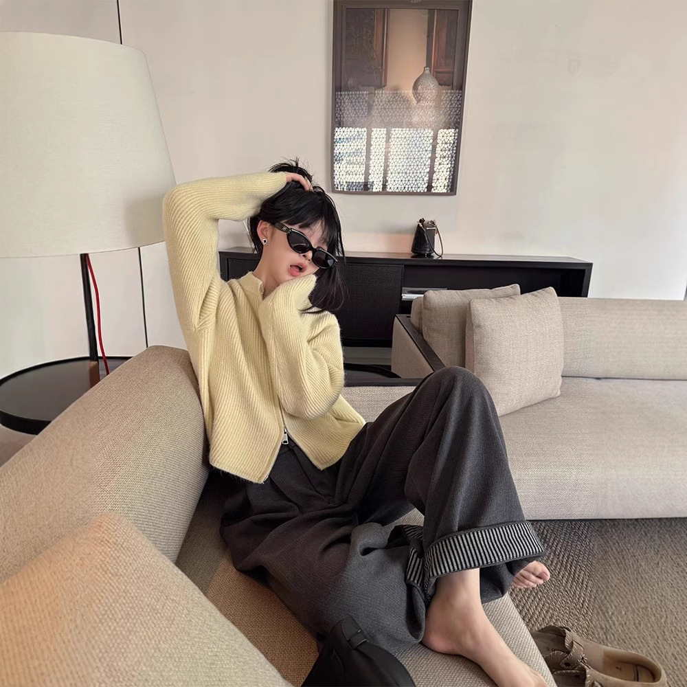 レディース着痩せワイドタックパンツ