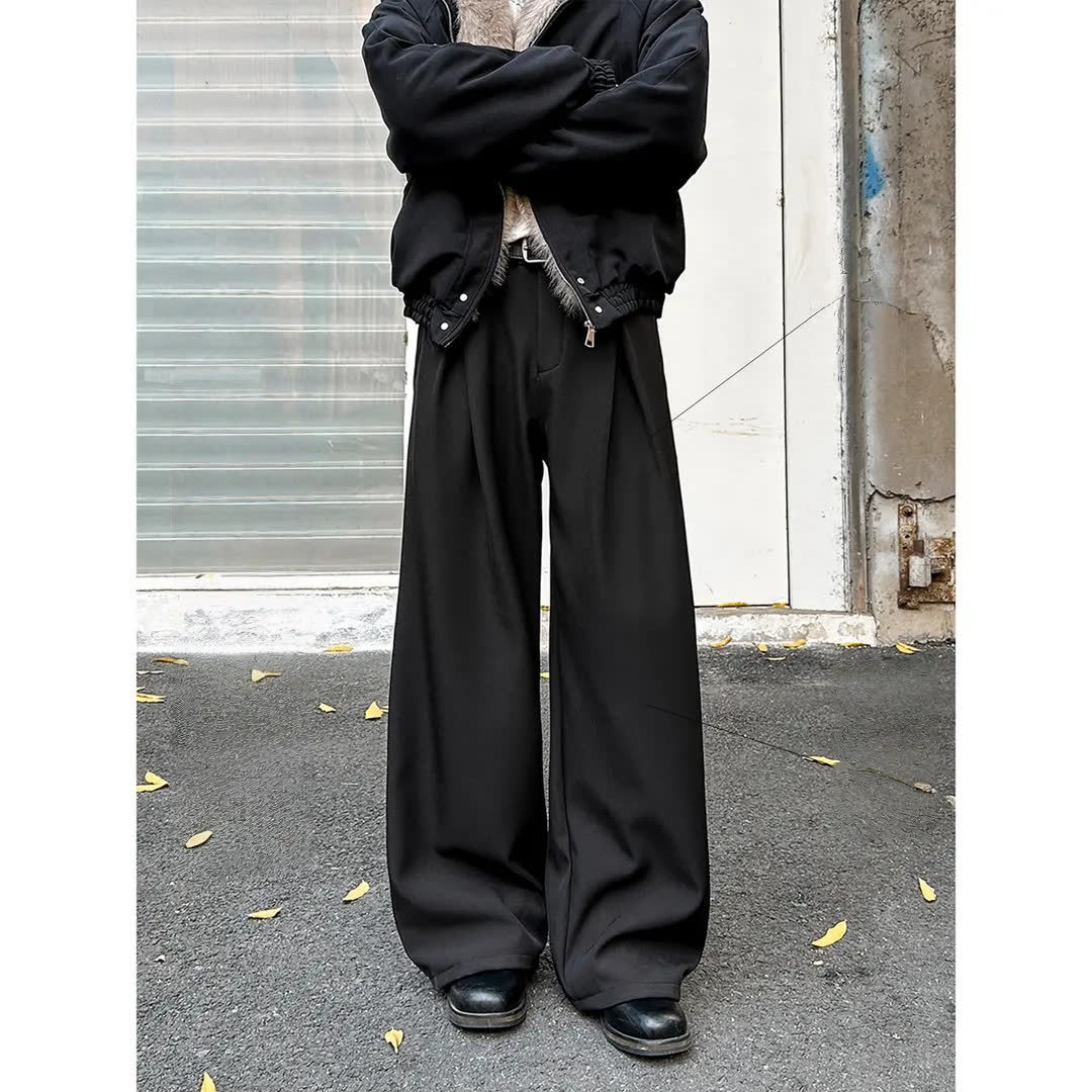 ワイドタックパンツ 立体タック入りゆったりシルエットチノパンツ