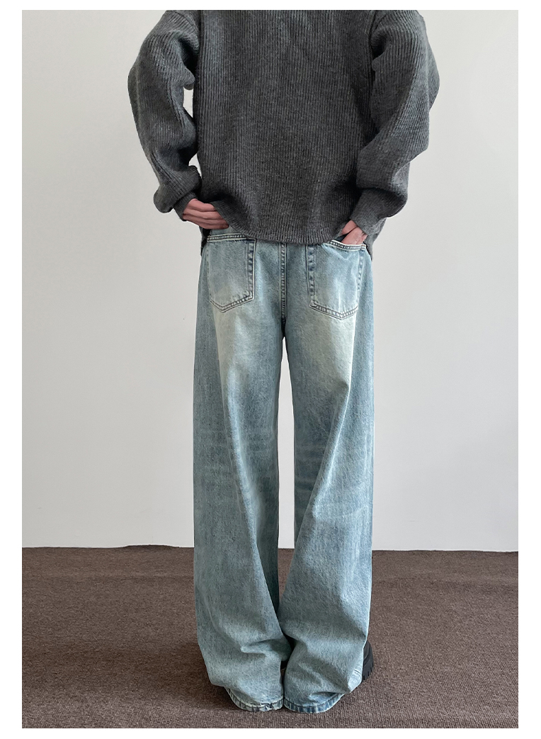 ワイドタックパンツ ゆったりタック入りデニムパンツ