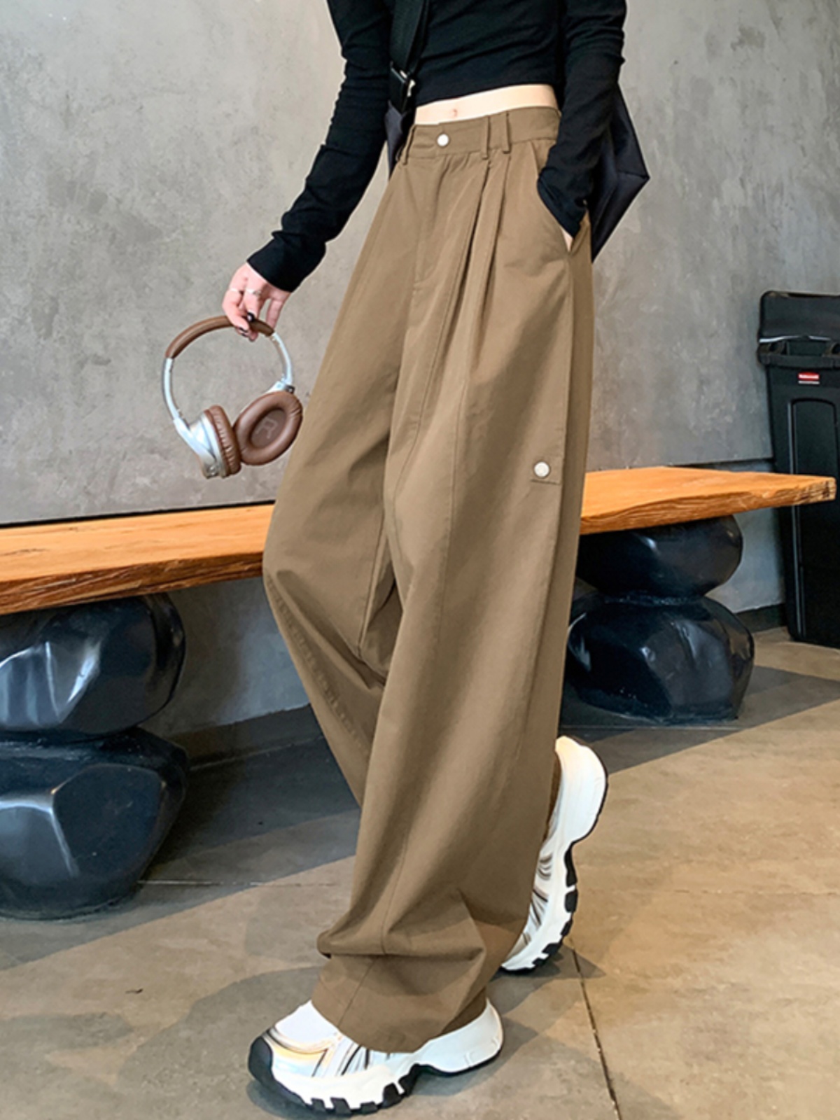 ワイドタックパンツ ドレープフォルムワイドタックパンツ