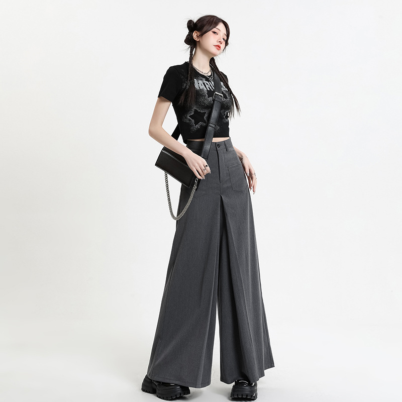 ワイドタックパンツ 優雅なたっぷりシルエットパンツ