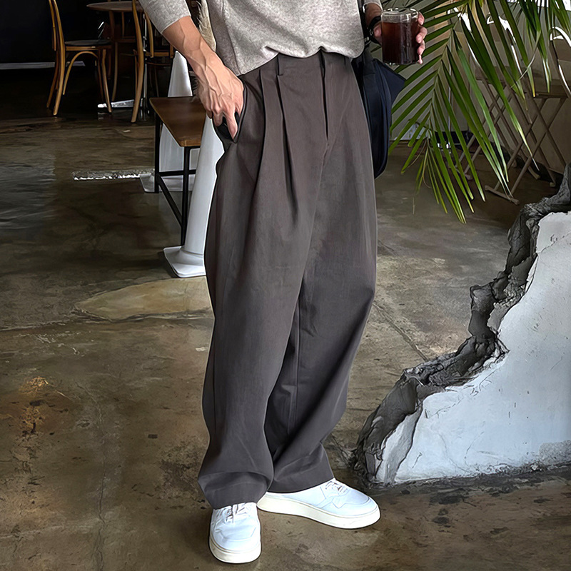 ワイドタックパンツ ゆったりドレープタックパンツ