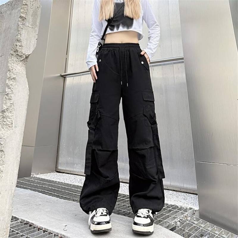 ワイドタックパンツ カーゴポケット付きリラックスパンツ