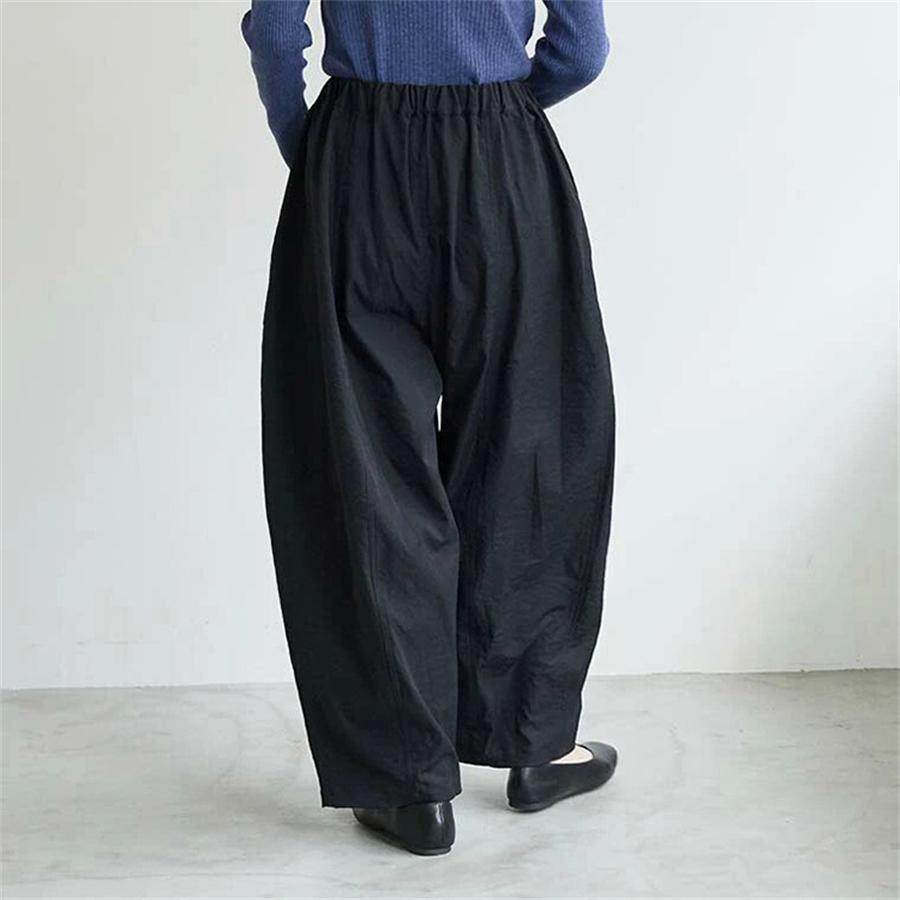 秋冬新作 ワイドタックパンツ レディース ゆったり上品