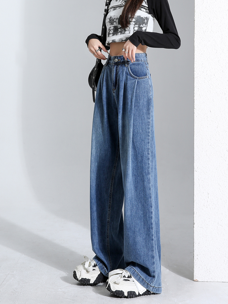 ワイドタックパンツ ゆったりシルエットタックデニム
